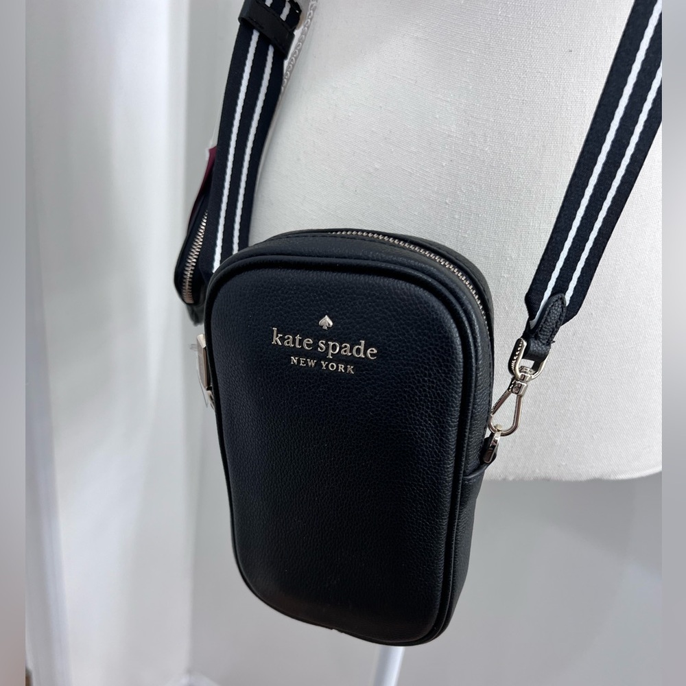 NWT Kate Spade Rosie North South Crossbody in Black Pebbled Leather - Picture 2 of 11